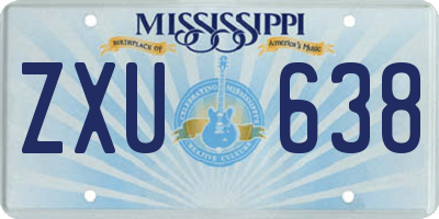 MS license plate ZXU638