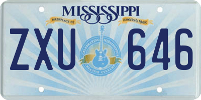 MS license plate ZXU646