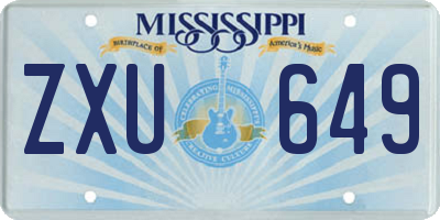 MS license plate ZXU649