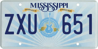 MS license plate ZXU651
