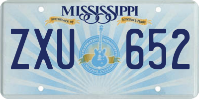 MS license plate ZXU652