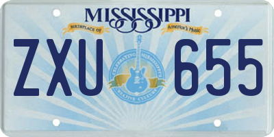 MS license plate ZXU655