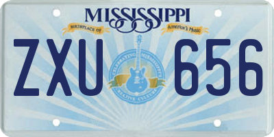 MS license plate ZXU656