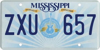 MS license plate ZXU657