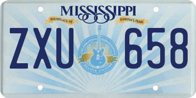 MS license plate ZXU658