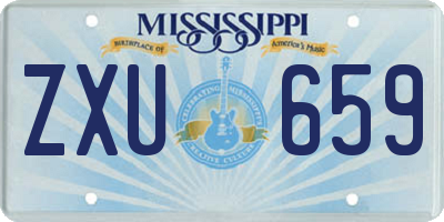 MS license plate ZXU659