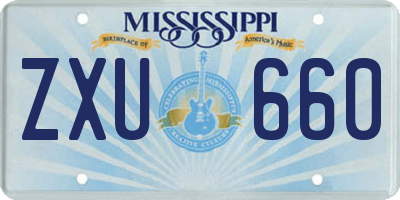 MS license plate ZXU660