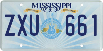 MS license plate ZXU661