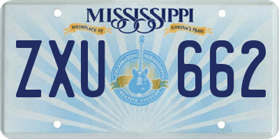 MS license plate ZXU662