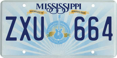 MS license plate ZXU664