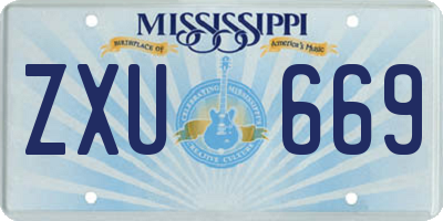 MS license plate ZXU669
