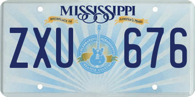 MS license plate ZXU676