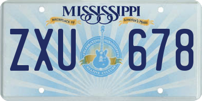 MS license plate ZXU678