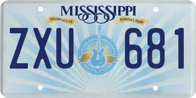 MS license plate ZXU681