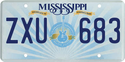 MS license plate ZXU683