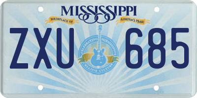 MS license plate ZXU685