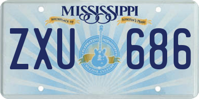MS license plate ZXU686