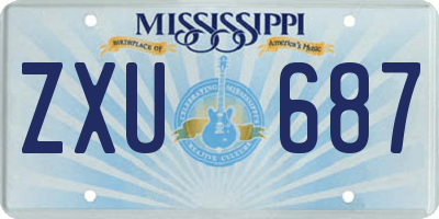 MS license plate ZXU687
