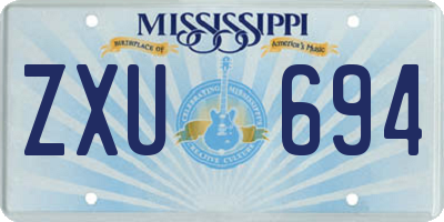 MS license plate ZXU694