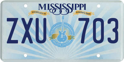 MS license plate ZXU703