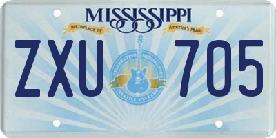 MS license plate ZXU705
