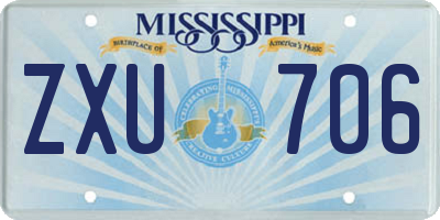 MS license plate ZXU706