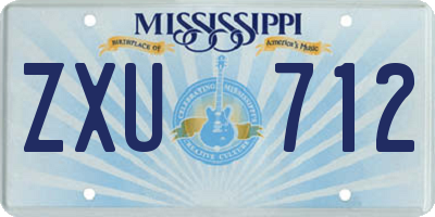 MS license plate ZXU712