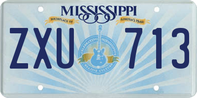 MS license plate ZXU713