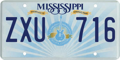 MS license plate ZXU716