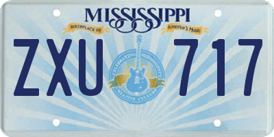 MS license plate ZXU717
