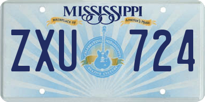 MS license plate ZXU724