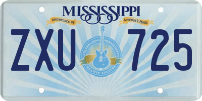 MS license plate ZXU725