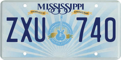 MS license plate ZXU740