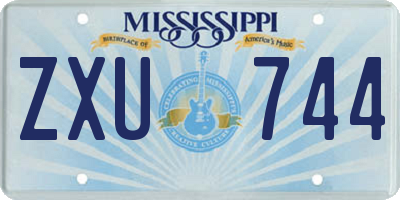 MS license plate ZXU744