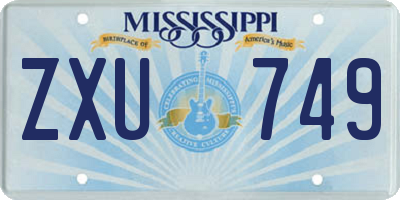 MS license plate ZXU749