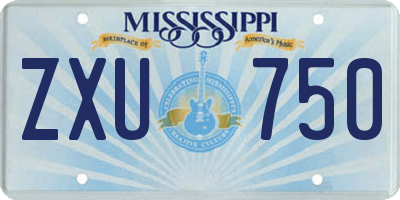 MS license plate ZXU750