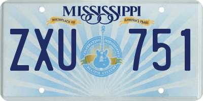 MS license plate ZXU751