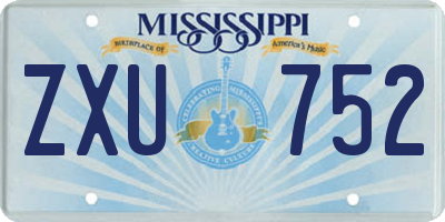 MS license plate ZXU752