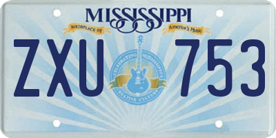 MS license plate ZXU753