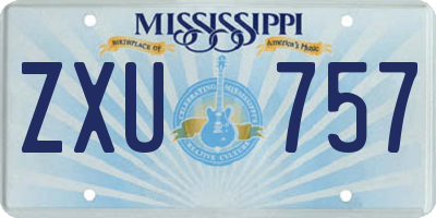 MS license plate ZXU757