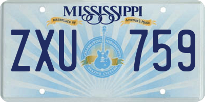 MS license plate ZXU759