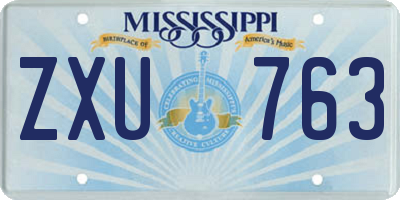 MS license plate ZXU763