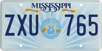 MS license plate ZXU765