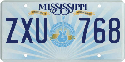 MS license plate ZXU768