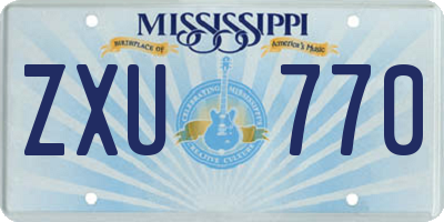 MS license plate ZXU770