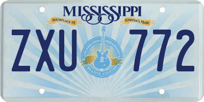 MS license plate ZXU772