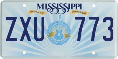 MS license plate ZXU773