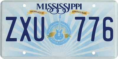 MS license plate ZXU776