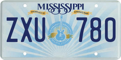 MS license plate ZXU780