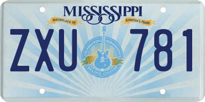 MS license plate ZXU781